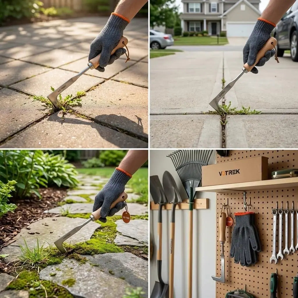 2026 Stainless Steel Crack Weeding Tool with Beech Wood Handle - Ideal Father's Day Gift for Lawn Care and Gardening in Sidewalks, Driveways, Patios, and Narrow Gaps