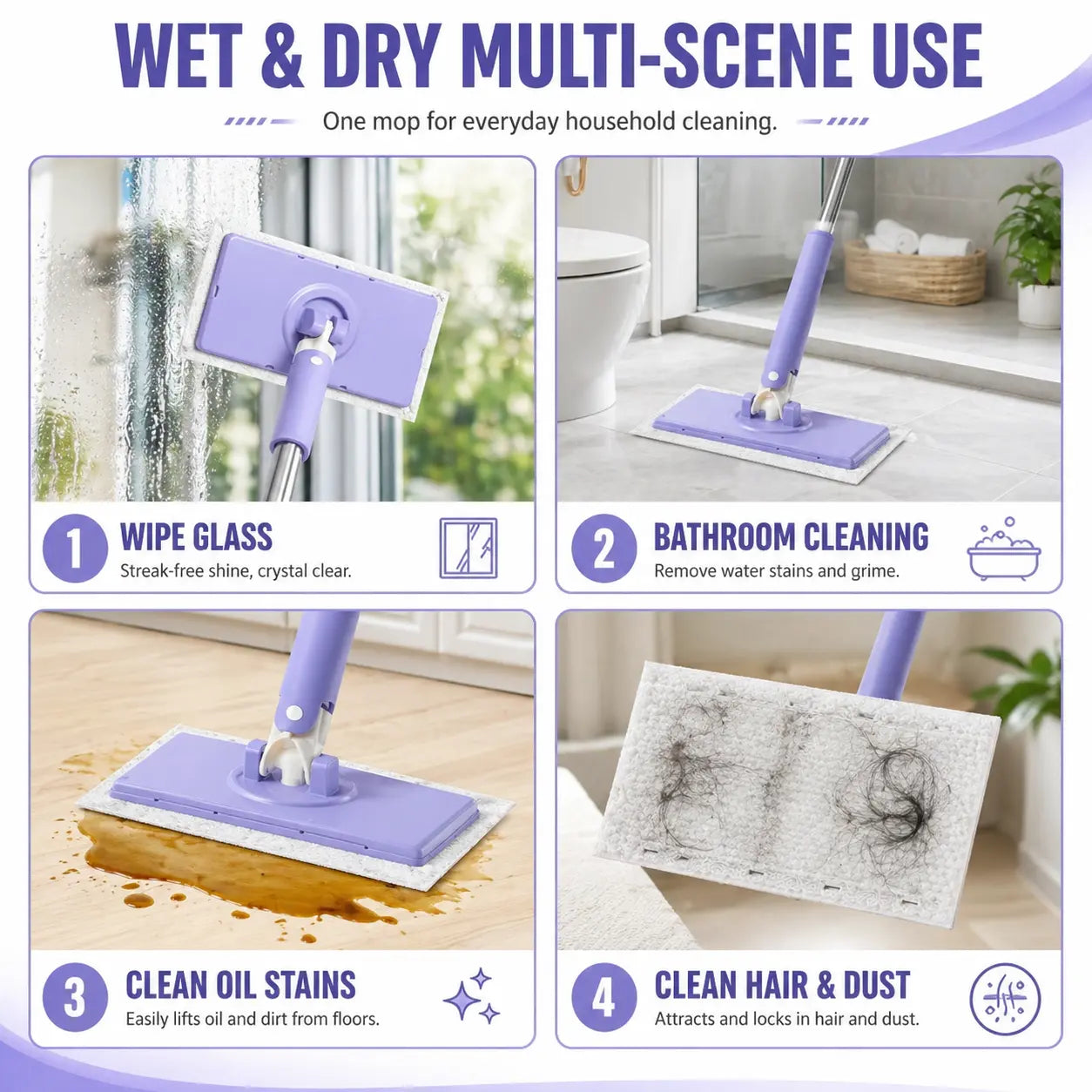 Microfiber Towel Mop for Efficient Home Cleaning (Cloth Not Included)