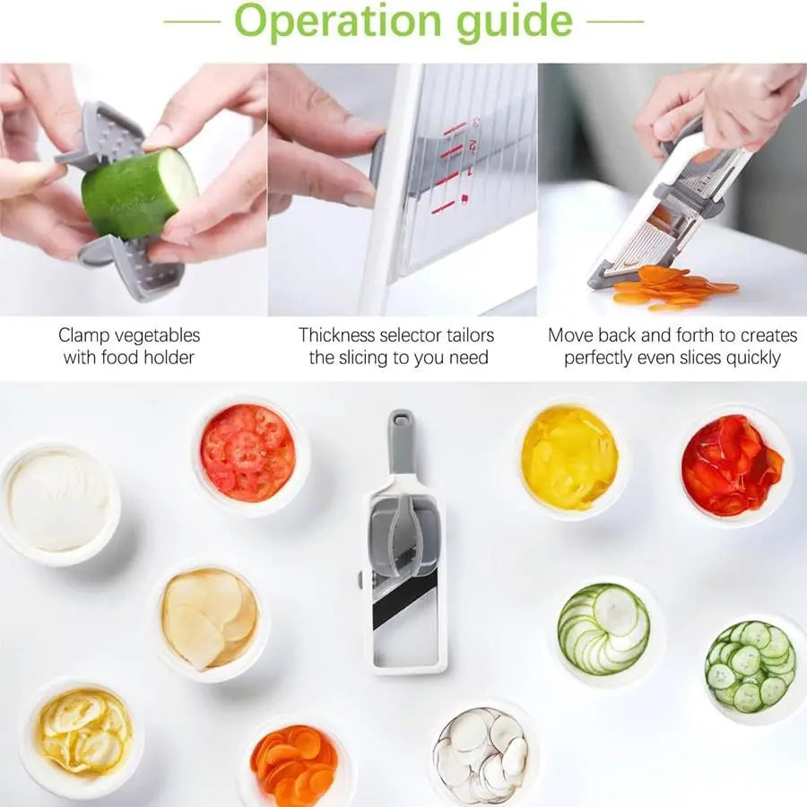 Adjustable Stainless Steel Multifunctional Vegetable Chopper and Slicer - 1 Count Kitchen Utensil and Gadget