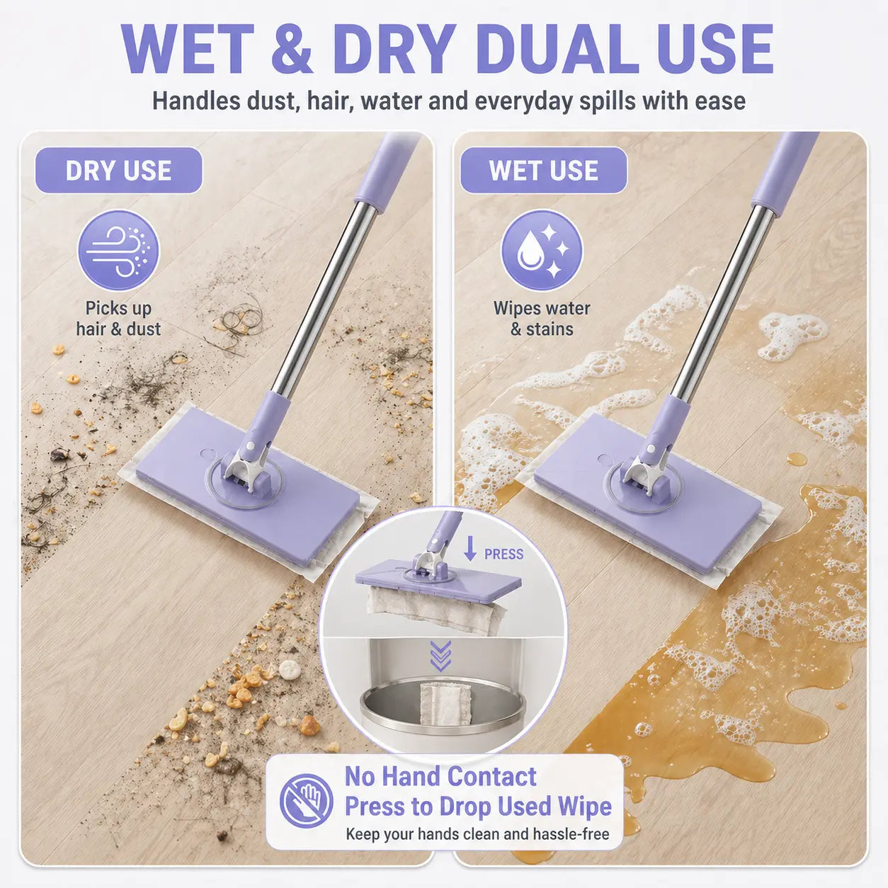 Microfiber Towel Mop for Efficient Home Cleaning (Cloth Not Included)