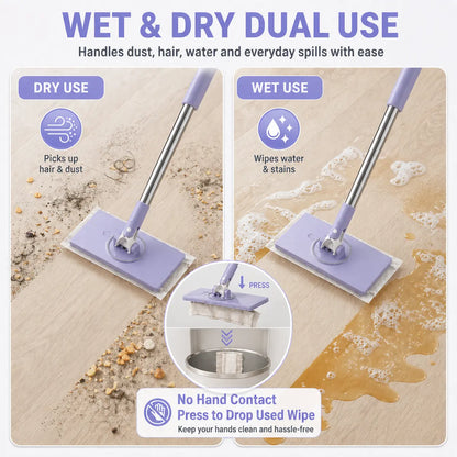 Microfiber Towel Mop for Efficient Home Cleaning (Cloth Not Included)