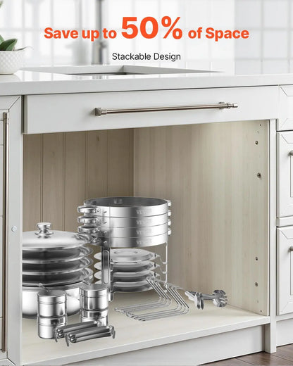 Vevor 5 Qt Chafing Dish Buffet Set - 4 Pack Stainless Steel Catering Warmer with Glass Lids, Full Size Pans, Water Pan, Folding Stand, and Fuel Holders for Weddings and Banquets
