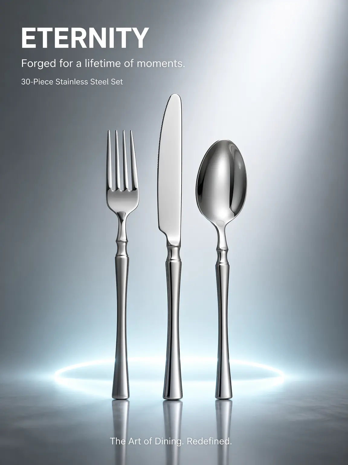 30-Piece Stainless Steel Cutlery Set - Dishwasher-Safe Forks, Spoons, Knives, and Teaspoons for Elegant Home Dining and Kitchen Essentials