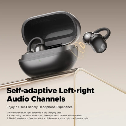 Soundpeats POP Clip Open-Ear Wireless Earbuds with Bluetooth 5.4, ENC Noise Cancelling Microphone, Game Mode, Fast Charging, IPX5 Waterproof Rating, and 30 Hours of Playtime for Sports and Everyday Use