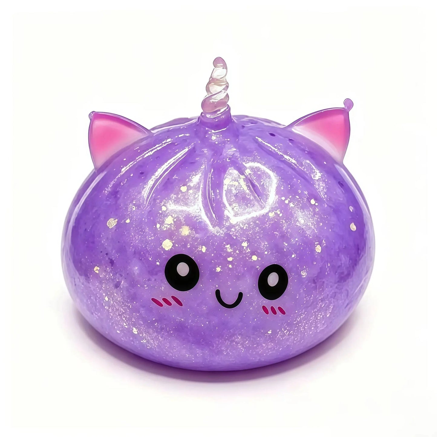 Glitter Unicorn Dumpling Squishy Toy - Jelly Gel Stress Relief Fidget for Stocking Stuffers and Classroom Rewards