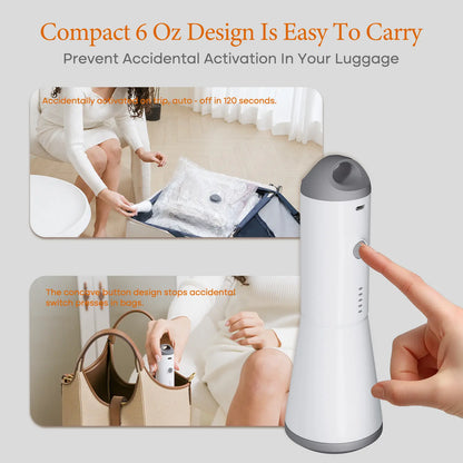 Vacease Cordless Travel Vacuum Bag Set with Rechargeable Air Pump - 15-Pack Space-Saving Airtight Storage Bags for Luggage and Clothing Organization