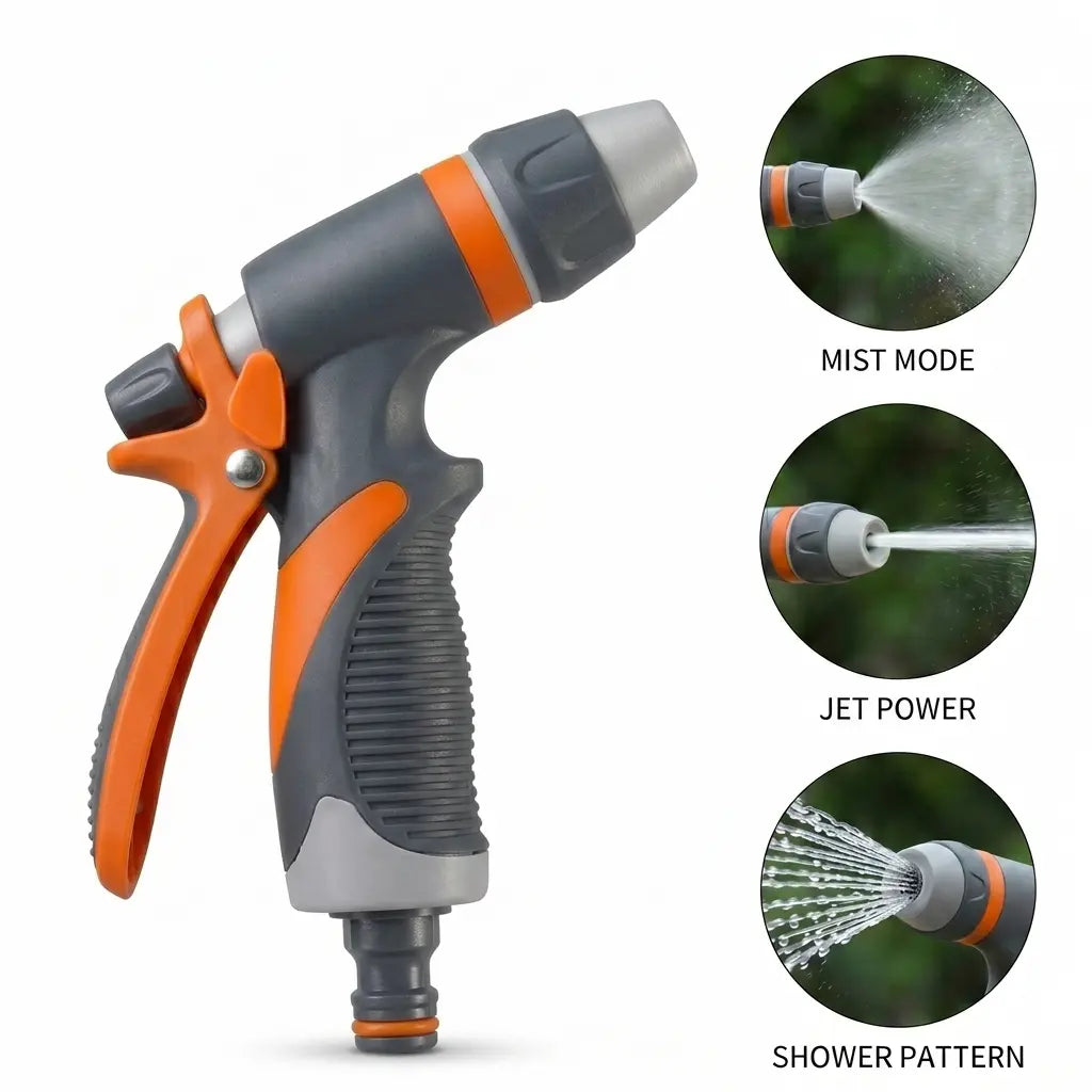 Multi-Functional Adjustable Garden Hose Nozzle for Car Washing and Lawn Watering