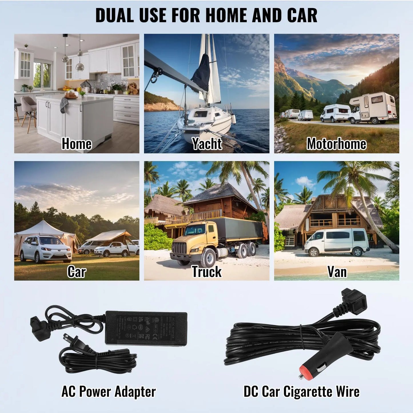 VEVOR 12V Portable Car Refrigerator and Freezer, 15L Single Zone Compressor Cooler with Adjustable Temperature Range of -4℉ to 68℉, Compatible with 12/24V DC and 100-240V AC for Outdoor, Camping, and RV Use